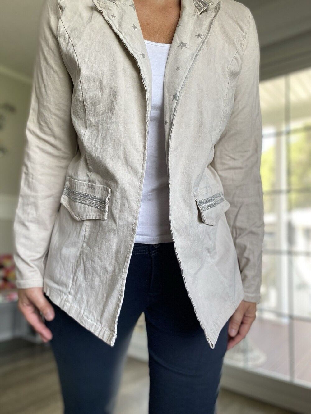 VENTI6 Made in Italy Summer Blazer Jacket White L